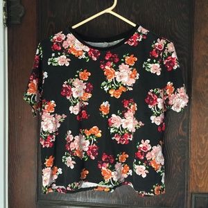 ASOS black floral short top, like NEW
